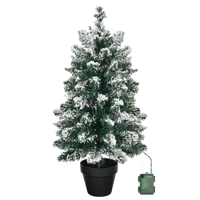 Alt view image 3 of 7 - 2ft Christmas Tree Artificial with LED Lights Holiday Xmas Party Home Decoration