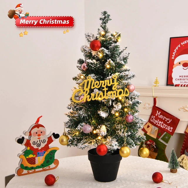 Main image of 2ft Christmas Tree Artificial with LED Lights Holiday Xmas Party Home Decoration