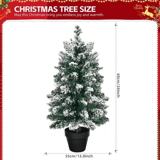 Alt view image 4 of 7 - 2ft Christmas Tree Artificial with LED Lights Holiday Xmas Party Home Decoration