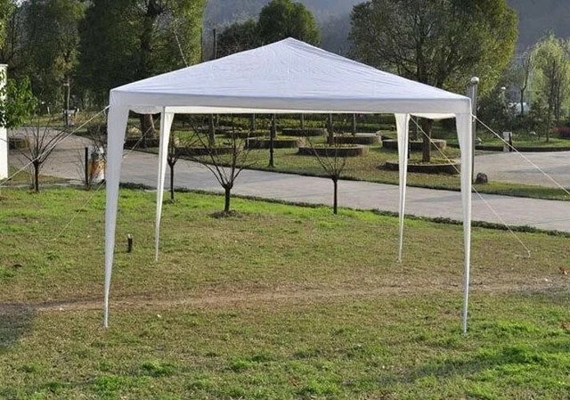 Alt view image 3 of 7 - New 10' X 10' Party BBQ Canopy White Wedding Tent No Sidewalls Garden Pergola