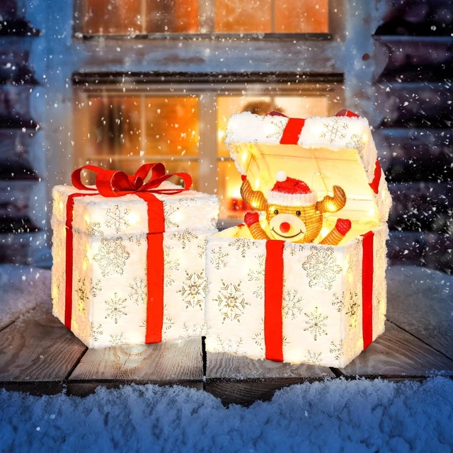 Alt view image 6 of 7 - 12" Motorized Pop-up Gift Box w/ Reindeer Christmas Decor for In/Outdoor Holiday