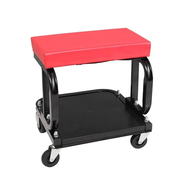 Alt view image 5 of 7 - New Hot Auto Mechanics Work U Rolling Repair Chair Garage Shop Roller Tools