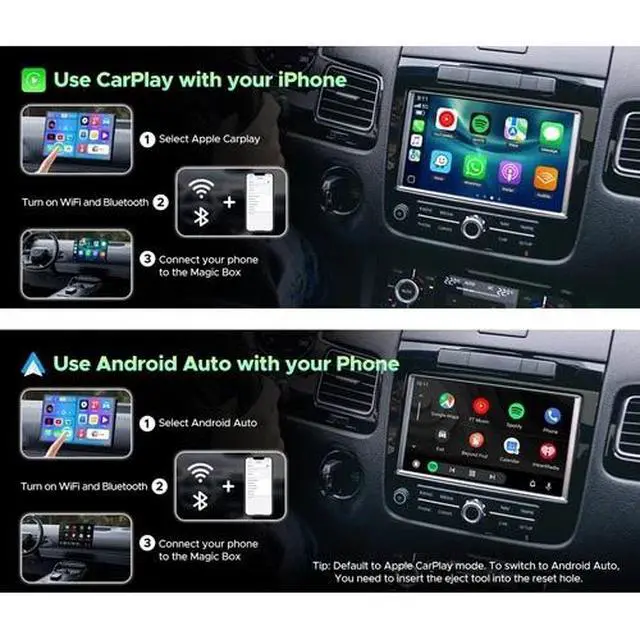 Alt view image 5 of 6 - 2026 Wireless CarPlay & Android Auto AI Box Android 13 Car Multimedia w/ YouTube