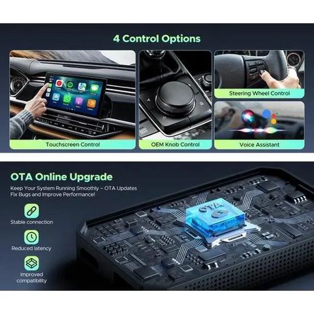 Alt view image 6 of 6 - 2026 Wireless CarPlay & Android Auto AI Box Android 13 Car Multimedia w/ YouTube