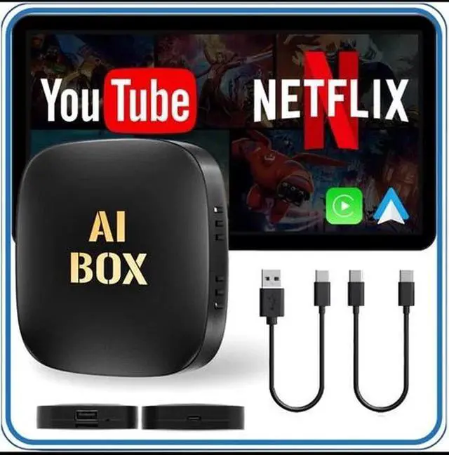 Alt view image 8 of 12 - Wireless CarPlay AI Box Android Auto Adapter WIFI Converter with Netflix YouTube