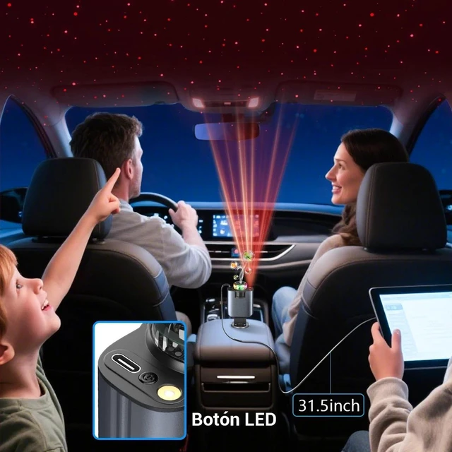 Alt view image 7 of 7 - Retractable Car Charger 5 in 1 Fast Car Phone Charger w/ Type C / L Cables