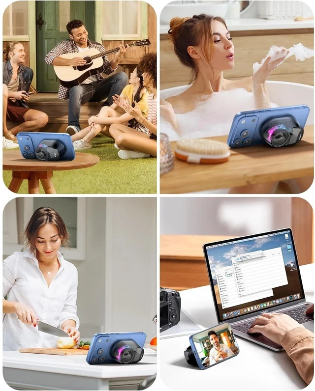Alt view image 7 of 7 - 3-In-1 Magnetic Portable Speaker, Earbuds, RGB Lighting, 5.4 Bluetooth
