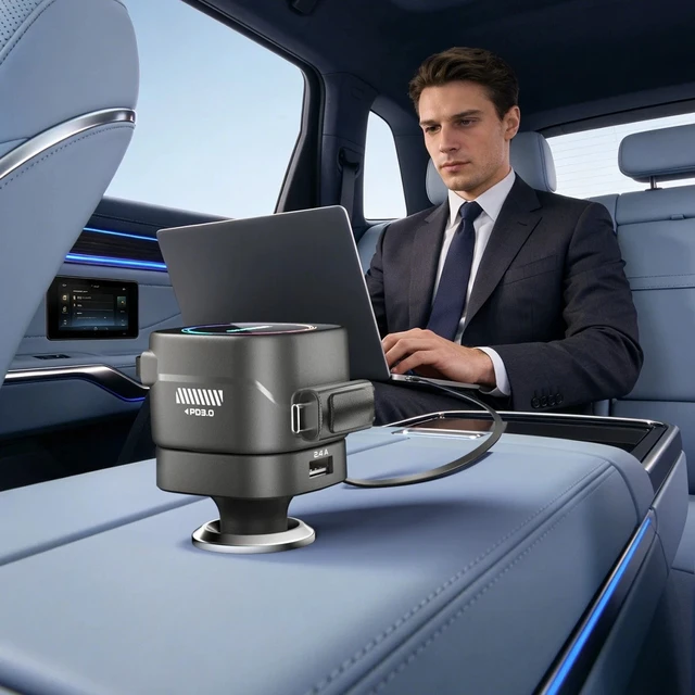 Alt view image 7 of 7 - 120W Retractable Car Charger 4 in 1 Fast Car Phone Charger With USB Type C Cable