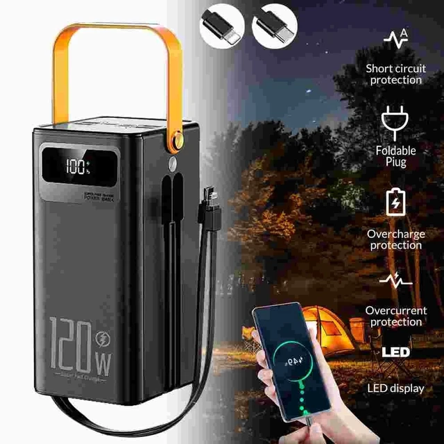 Alt view image 2 of 7 - Portable 50000mAh 120W Power Bank Large Capacity External Battery Fast Charging