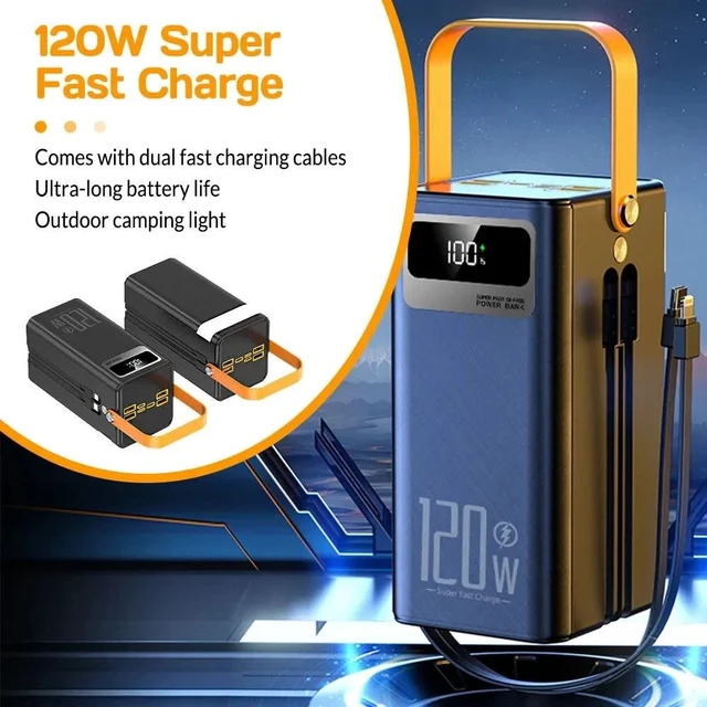 Alt view image 4 of 7 - Portable 50000mAh 120W Power Bank Large Capacity External Battery Fast Charging