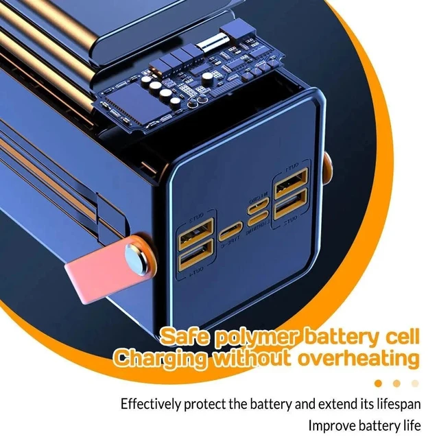 Alt view image 5 of 7 - Portable 50000mAh 120W Power Bank Large Capacity External Battery Fast Charging