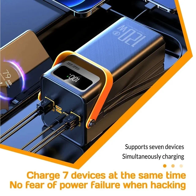 Alt view image 6 of 7 - Portable 50000mAh 120W Power Bank Large Capacity External Battery Fast Charging