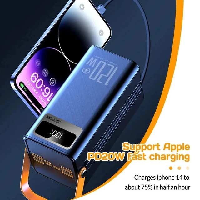 Alt view image 7 of 7 - Portable 50000mAh 120W Power Bank Large Capacity External Battery Fast Charging