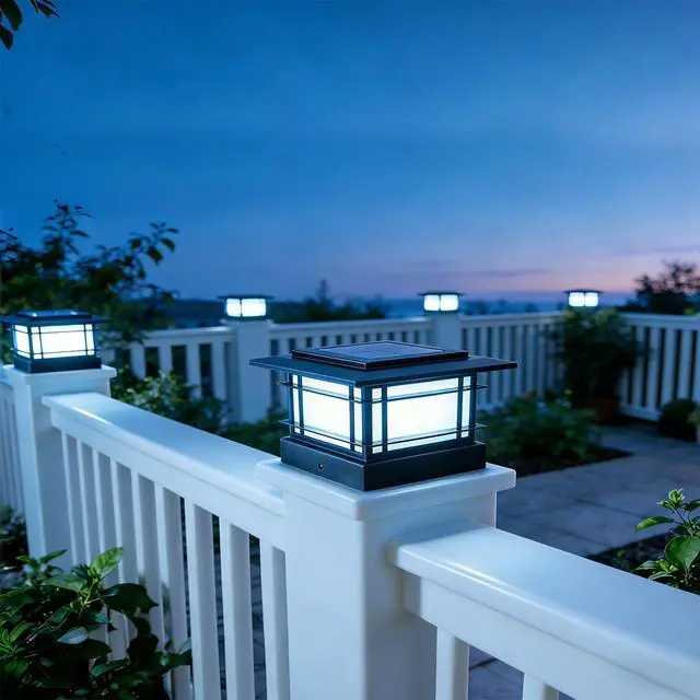 Alt view image 7 of 7 - 4x4 Solar Post Cap Lights Outdoor with 2 Color Modes, 6 Pack Upgrade Fence Post Solar Lights Black Shell for 4x4 Vinyl/Wooden Posts, Brightness LED Lighting Decor for Garden Deck Patio