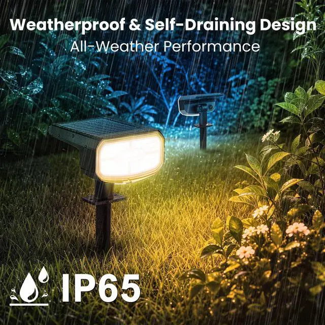 Alt view image 5 of 7 - Solar Spot Lights Outdoor Waterproof,4 Pack,8 Lighting Modes Solar Spotlights, Solar Lights for Yard Garden Lawn Landscape,Multicolor