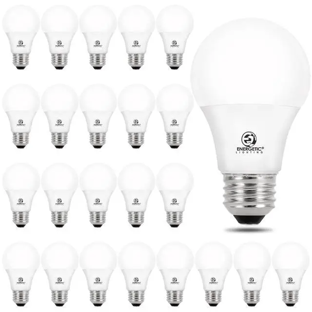 Main image of Energetic 24-Pack A19 LED Light Bulb, 60 Watt Equivalent, Daylight 5000K, E26 Medium Base, Non-Dimmable LED Light Bulb, ETL Listed