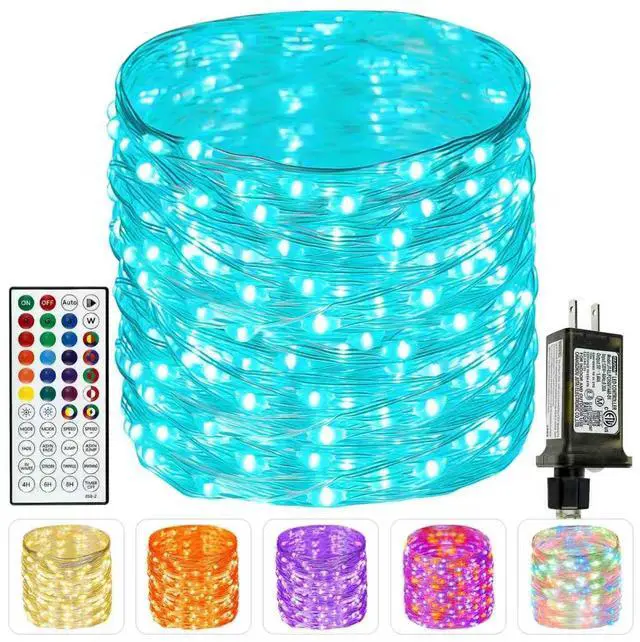 Main image of 66FT 200 LED RGB Color Changing Fairy Lights with Remote for Outdoor Indoor | 128+ Modes, Brightness and Speed Adjustable, Timer, Waterproof String Lights for Bedroom Garden Halloween Christmas Decor