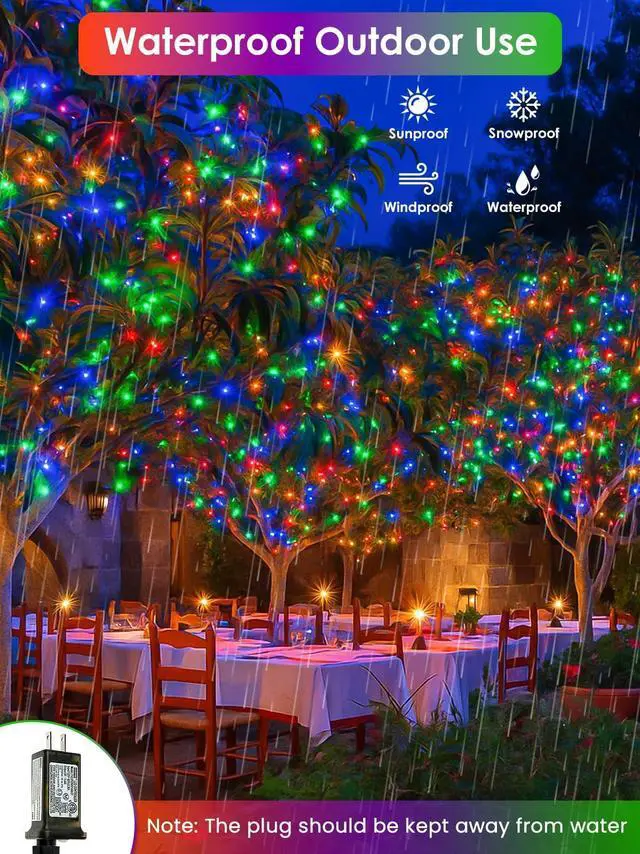 Alt view image 7 of 7 - 66FT 200 LED RGB Color Changing Fairy Lights with Remote for Outdoor Indoor | 128+ Modes, Brightness and Speed Adjustable, Timer, Waterproof String Lights for Bedroom Garden Halloween Christmas Decor
