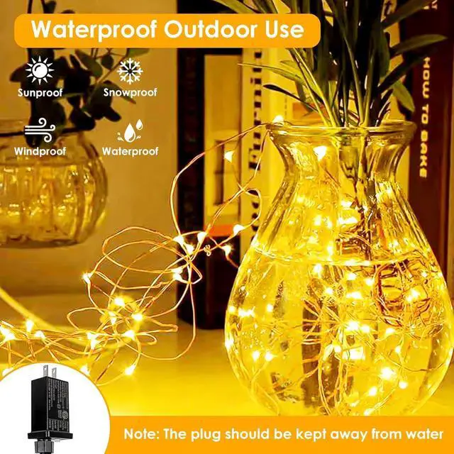 Alt view image 2 of 7 - 99FT 300 LED Fairy Lights with Remote, Plug in Twinkle Light Outdoor Indoor | 8 Modes, Timer, Dimmable, Memory Function, Waterproof Warm White String Lights for Bedroom Garden Party Christmas Decor
