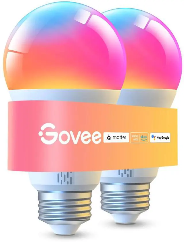 Main image of LED Smart Light Bulbs, 1000LM RGBWW A19 75W E26 Base 2 Pack | Color Changing Light Bulb, Work with Matter Alexa and Google Assistant, Smart Bulbs for Bedroom, Living Room