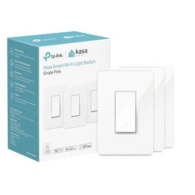 Alt view image 2 of 7 - Light Switch HS200P3, Single Pole, Needs Neutral Wire, 2.4GHz Wi-Fi Light Switch Compatible with Alexa and Google Home, UL Certified, No Hub Required, 3 Count -Pack of 1, White