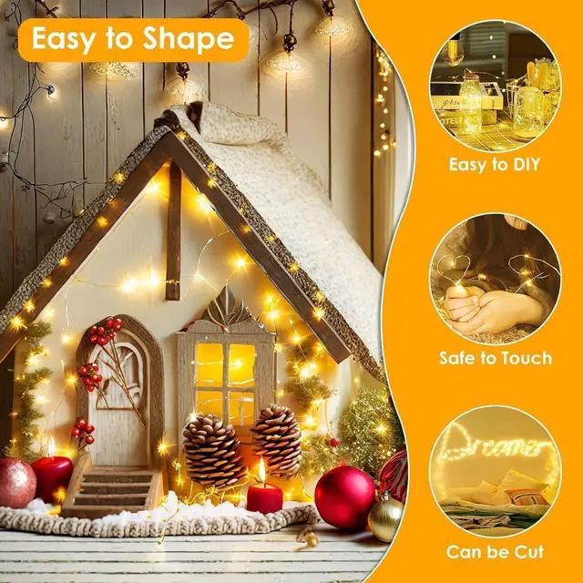 Alt view image 3 of 7 - 99FT 300 LED Fairy Lights with Remote, Plug in Twinkle Light Outdoor Indoor | 8 Modes, Timer, Dimmable, Memory Function, Waterproof Warm White String Lights for Bedroom Garden Party Christmas Decor