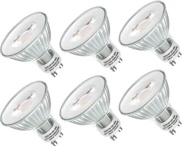 Main image of 6-Pack GU10 LED Bulbs Color Changing - 4 Watt Light Bulbs for Recessed Lighting, Track Lighting, Accent Lights(Not for Candle Warmers) - MR16 Shape