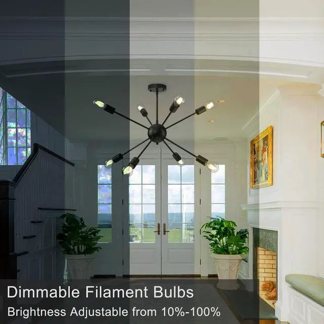 Alt view image 6 of 7 - A19 LED Edison Light Bulb, E26 Dimmable Bulb, 60W Equivalent, 12 Pack | Vintage Warm White Bulb 2700K, 8W 800LM High Brightness, E26 Base, A19, 80+ CRI, Clear Glass Filament Bulb for Living Room