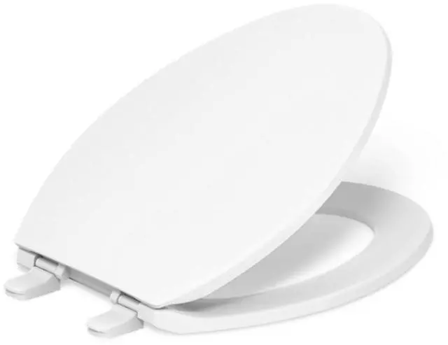 Alt view image 2 of 7 - Brevia Slow Close Elongated Toilet Seat, White | 20110-0, Grip-Tight Bumpers, Quiet Close, Quick-Attach Hardware