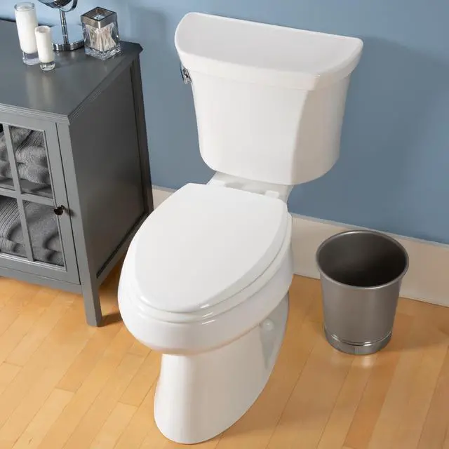 Alt view image 3 of 7 - Cassel slow close toilet seat, easy clean non-slip premium wood seat, install, made in USA, elongated, white