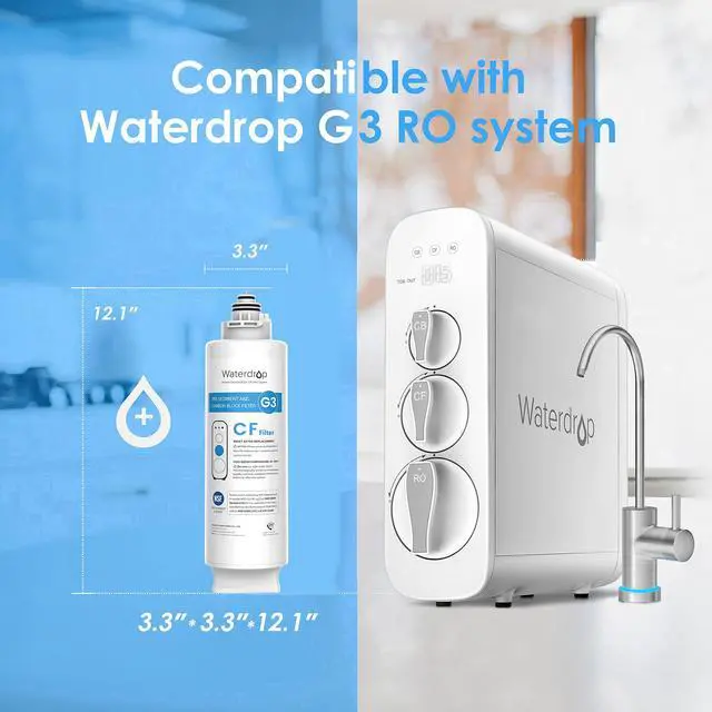 Alt view image 2 of 7 - G3-N1CF Filter, Replacement for G3-W & G3P600 & G3P800 RO System | 6-Month, NSF/ANSI 372 Certified, Easy Replacement, Under-Sink Reverse Osmosis Filter