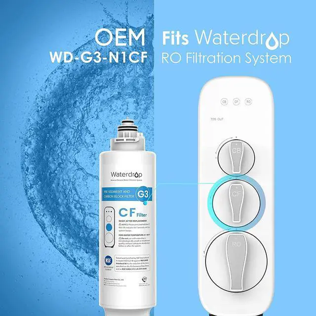 Alt view image 5 of 7 - G3-N1CF Filter, Replacement for G3-W & G3P600 & G3P800 RO System | 6-Month, NSF/ANSI 372 Certified, Easy Replacement, Under-Sink Reverse Osmosis Filter