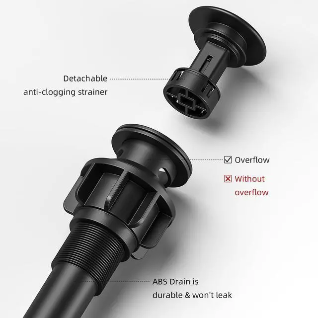 Alt view image 7 of 7 - Waterfall Bathroom Faucet, Matte Black Stainless Steel, 1-Handle | Modern Bathroom Sink Faucet for RV & Outdoor Basins, Pop-Up Drain, Supply Lines, 6-in Deck Plate, 1- or 3-Hole, NSF Certified