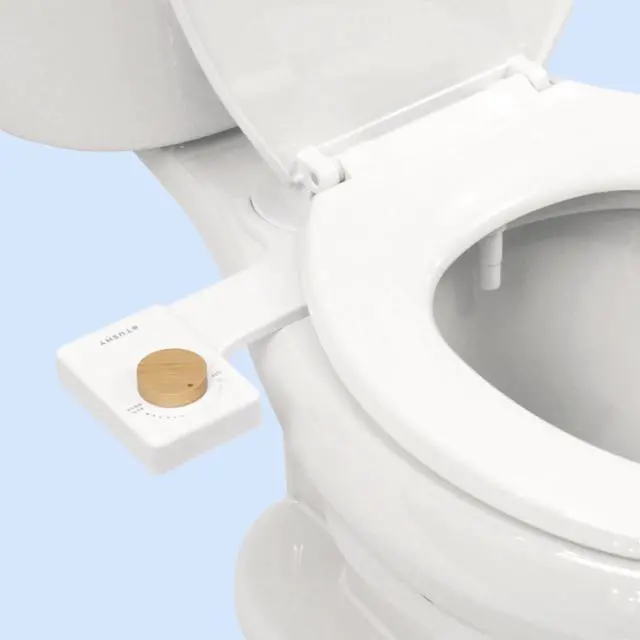 Main image of Fresh Ultra-Slim Starter Bidet Attachment, Bamboo | Non-Electric, Cool Water Rear Wash, Adjustable Pressure, Self-Cleaning, Fits Elongated and Round Toilets, 10 Minute Install