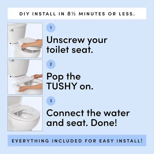 Alt view image 5 of 7 - Fresh Ultra-Slim Starter Bidet Attachment, Bamboo | Non-Electric, Cool Water Rear Wash, Adjustable Pressure, Self-Cleaning, Fits Elongated and Round Toilets, 10 Minute Install