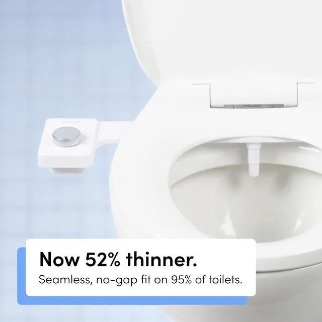 Alt view image 6 of 7 - Fresh Ultra-Slim Starter Bidet Attachment, Bamboo | Non-Electric, Cool Water Rear Wash, Adjustable Pressure, Self-Cleaning, Fits Elongated and Round Toilets, 10 Minute Install