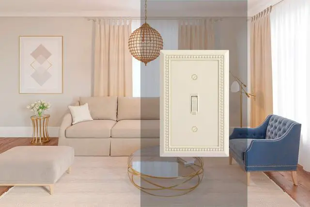 Alt view image 5 of 7 - Sunken Pearls Heavy Duty Decorative Wall Plate Switch Plate Outlet Cover, Durable Solid Zinc Alloy (Single Toggle 2PK, Light Almond)