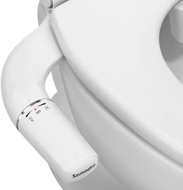 Main image of Ultra-Slim Hygienic Bidets Attachment for Existing Toilets - Adjustable Fresh Water Pressure Dual Nozzle (Frontal & Rear Wash) Easy to Install, Silver
