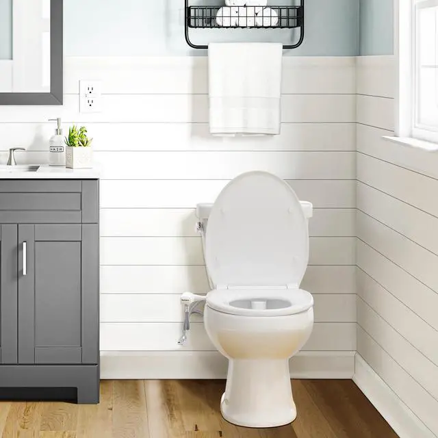 Alt view image 7 of 7 - Ultra-Slim Hygienic Bidets Attachment for Existing Toilets - Adjustable Fresh Water Pressure Dual Nozzle (Frontal & Rear Wash) Easy to Install, Silver
