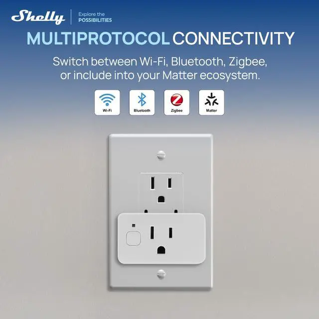 Alt view image 2 of 7 - Smart Plug UL, WiFi, Bluetooth, Zigbee, Matter Outlet with Power Metering, Works with HomeKit, Google Home, Alexa, Home Assistant, Smart Socket, Easy Setup Plug US Gen4 (2 Pack)