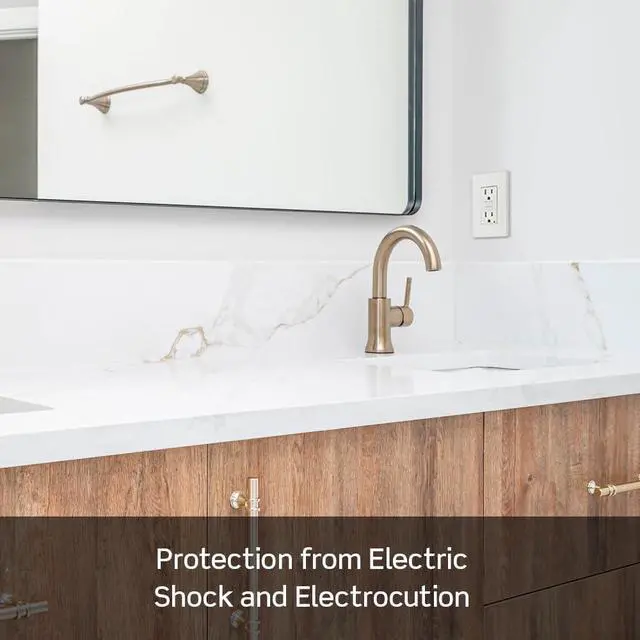 Alt view image 4 of 7 - GFCI Outlet, 15 Amp, Self Test, Tamper-Resistant with LED Indicator Light, Protection from Electric Shock and Electrocution, GFTR1-W, White