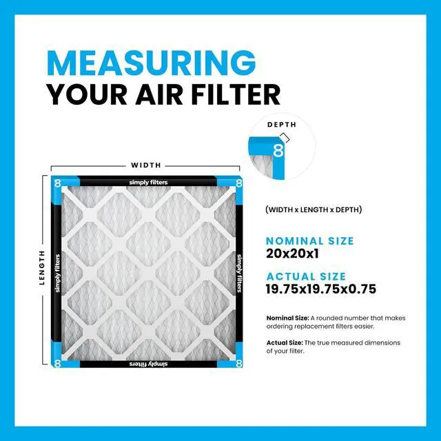 Alt view image 2 of 7 - 20x20x1 Air Filter, Merv 8, MPR 600, 6 Pack, Furnace Air Filter for HVAC (Actual Size: 19.75"x19.75"x0.75") DUST, Pet, & Allergy Control