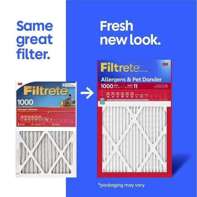 Alt view image 2 of 7 - 20x20x1 Air Filter, MERV 11, MPR 1000, Allergens & Pet Dander, 3-Month AC and Furnace Filters, Cleaner Air, Reliable Airflow, 2 HVAC Filters (Actual Size 19.68 x 19.68 x 0.81 in)
