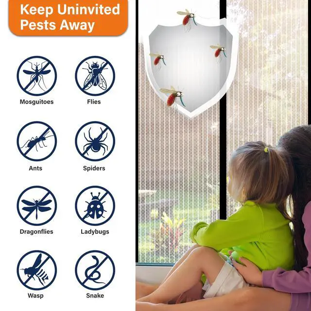 Alt view image 6 of 6 - Magnetic Screen Door, Door Screen Magnetic Closure-Keeps Bugs Out Let Breeze in, Heavy Duty Mesh - Pet and Kid Friendly, Works with Front Doors, Sliding Doors Fit Door Size 36 x 80 in