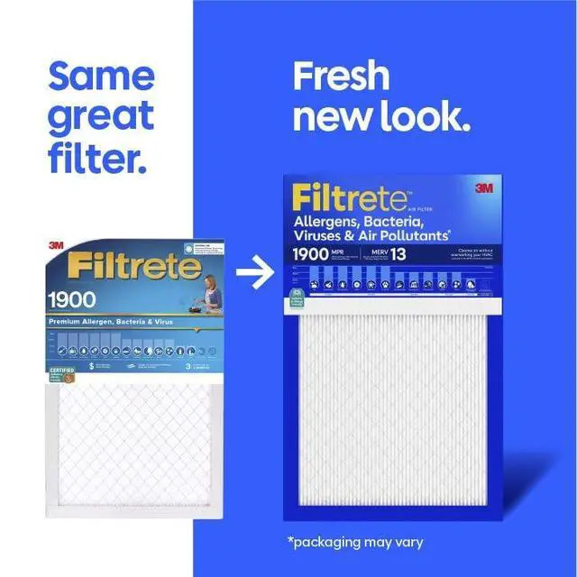 Alt view image 2 of 7 - 16x25x1 Air Filter, MERV 13 MPR 1900, Allergens, Bacteria, Viruses & Air Pollutants, 3-Month AC/Furnace Filters, Cleaner Air Reliable Airflow, 2 HVAC Filters(Act Size 15.62x24.62x0.78 in)