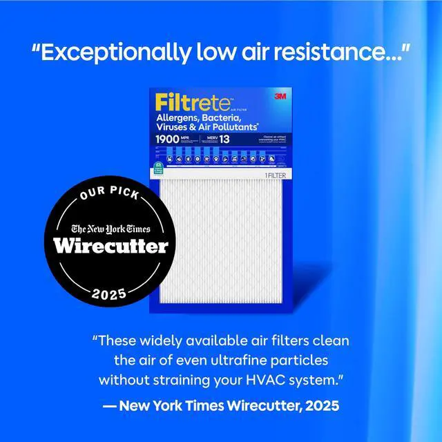 Alt view image 3 of 7 - 16x25x1 Air Filter, MERV 13 MPR 1900, Allergens, Bacteria, Viruses & Air Pollutants, 3-Month AC/Furnace Filters, Cleaner Air Reliable Airflow, 2 HVAC Filters(Act Size 15.62x24.62x0.78 in)