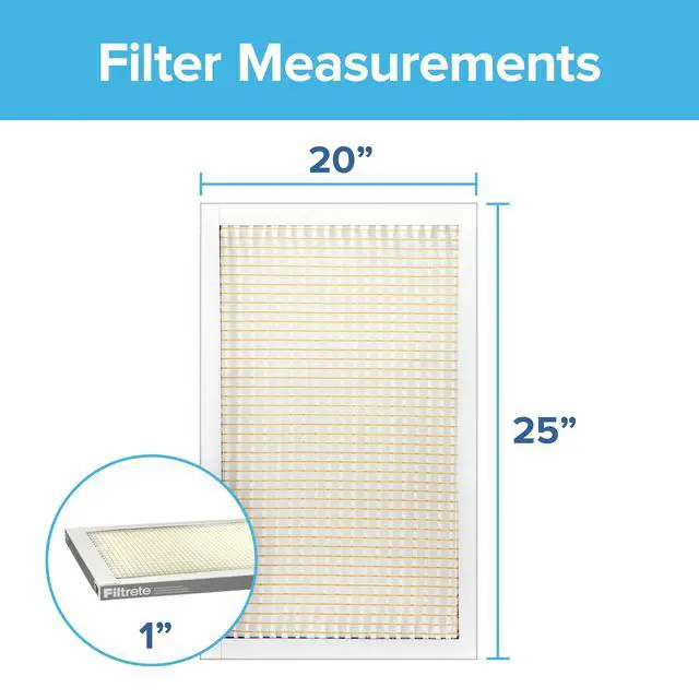 Alt view image 2 of 7 - 20x25x1 Air Filter MERV 5, 6-Pack AC Furnace HVAC Filters for Home, MPR 300 Basic Dust Defense, Pleated Electrostatic Removes Lint & Dust (Actual Size 19.69x24.69x0.81 in)