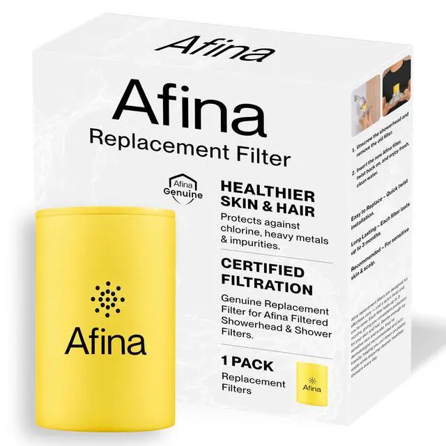 Main image of Replacement Filter for Filtered Shower Head, Hard Water - 1 Pack | KDF-55 & calcium sulfite shower filter reduces chlorine for softer skin & healthier hair. Replace every 2 months, Easy swap