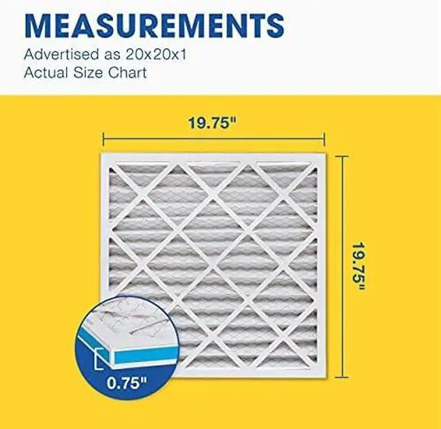 Alt view image 5 of 7 - Air Filter 20x20x1 MERV 8 AC Filter, HVAC, Furnace Filter, 6 Pack | ACTUAL SIZE (19.75 x 19.75 x 0.75) AC Filter, HVAC, Furnace Filter Captures Dust, Lint & Pollen MERV 8 (MPR 600)