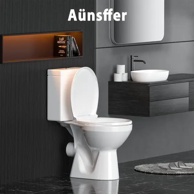 Alt view image 6 of 6 - Toilet Seat Round Soft Close16.5'', Toilet Lid Slow Close Quiet No Slam, Easy Installation & ReleaseSafe PP Material Easy Clean, Comfortable Ergonomic Design, 2 Years Support, White Plastic